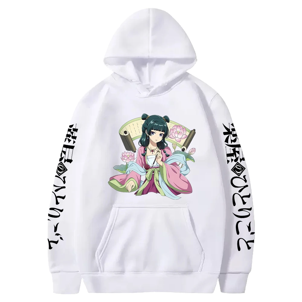 حار أنيمي يوميات الصيدلي هوديي لطيف Maomao البلوزات المطبوعة النساء الرجال ملابس طويلة الأكمام الصوف قناع السترة #2