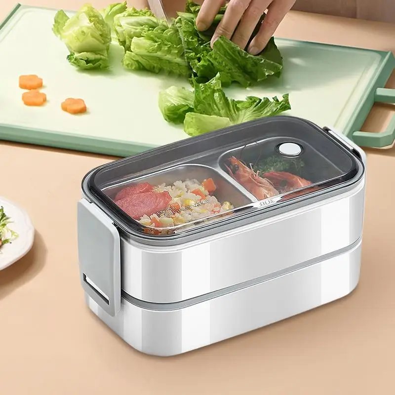 

Lunch Box Stainless Steel Lunch Box And Food Containers With Lids Easy To Clean Microwaveable Double-Layer Leak-Proof Food