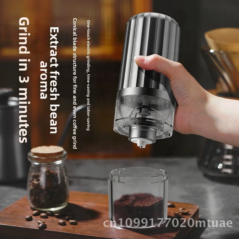 ワイヤレス電動コーヒーグラインダー-usb充電式ポータブルコーヒーマシン-家庭用-オフィス用-旅行用-pp素材-ソリッドカラー