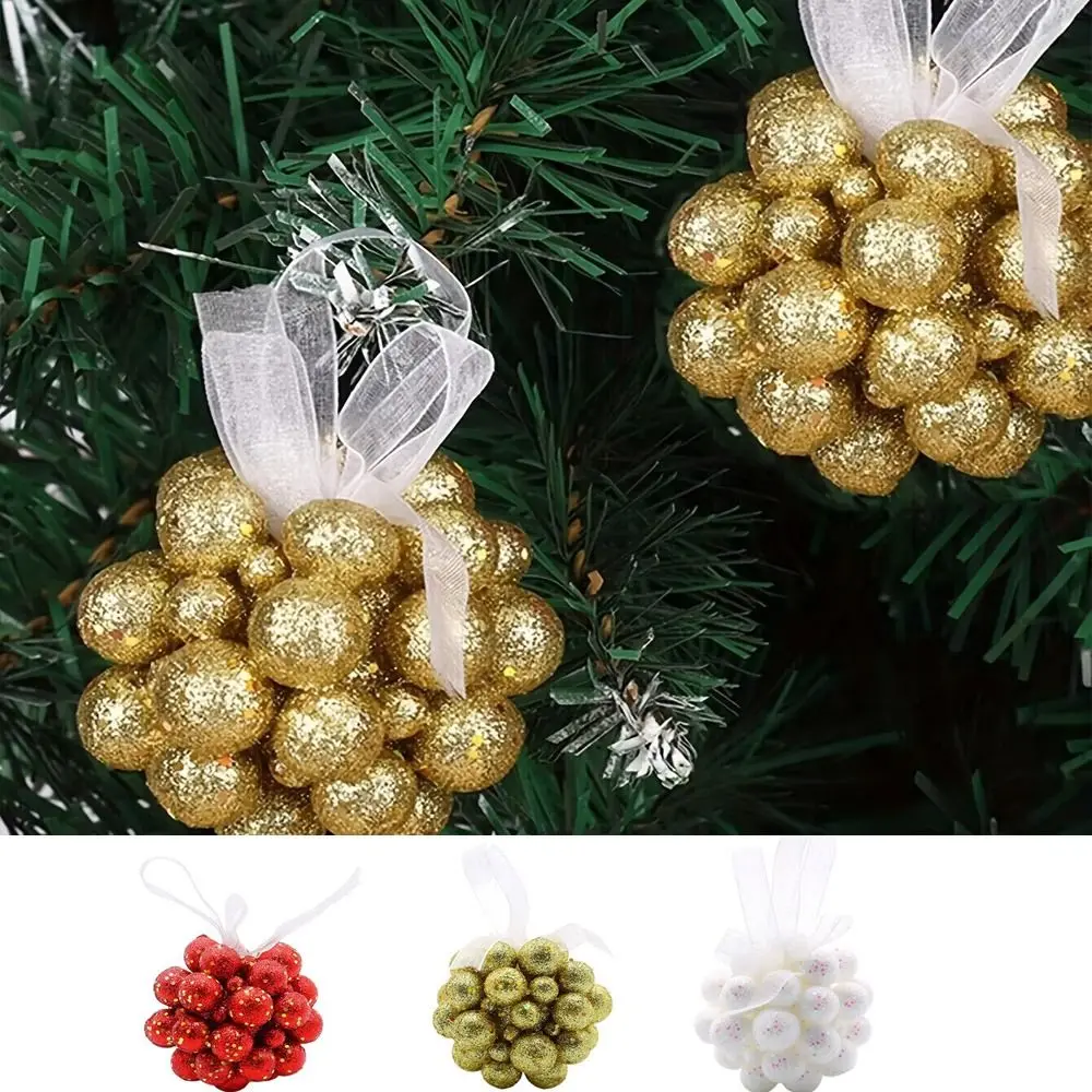 Christmas Decoration Pendant Red/Gold/White Hanging Sprinkled Decorative with Rope Home Room Window Shopping Mall