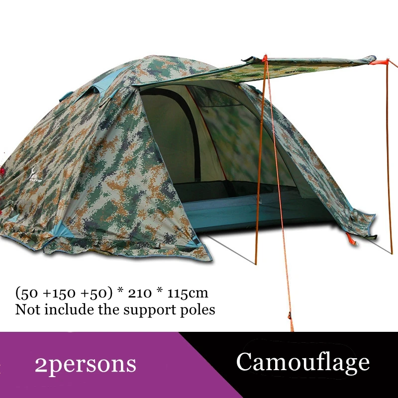 Flytop 2-3 Personen 4 Jahreszeiten Rock Zelt Camping Outdoor Doppelschichten Aluminiumstange Anti Schnee Reisen Familie Ultraleicht Tourist