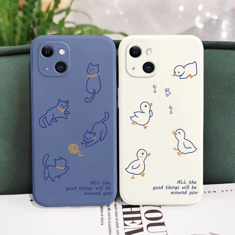 جراب هاتف للحيوانات لـ iPhone ، غطاء لـ iPhone 16 و 15 و 14 و 13 و 12 و 11 Pro Max ، Mini ، X ، XR ، XS ، MAX