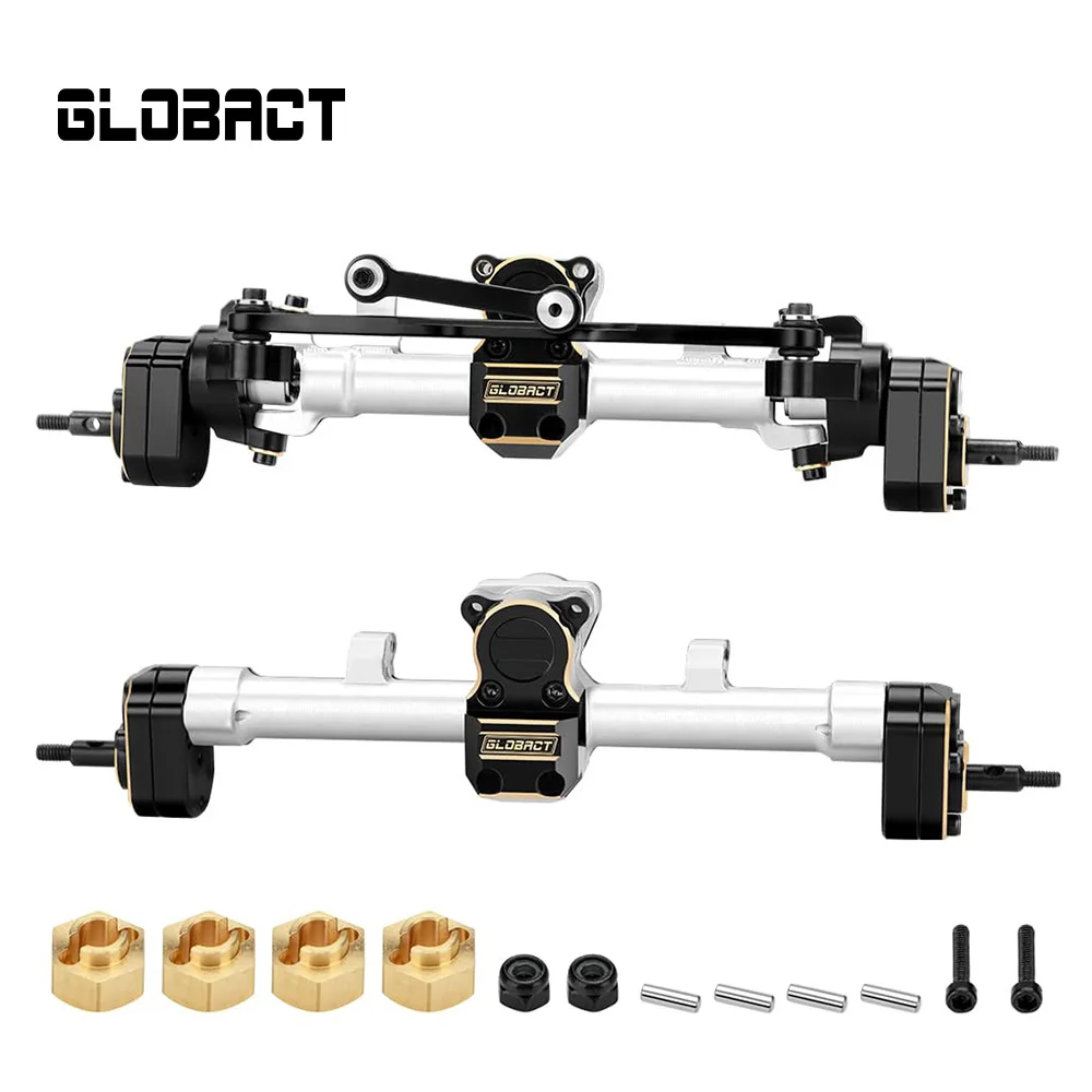 

GLOBACT Aluminum Brass Axle Front Rear Portal Axle Housing with Steel Gears and Drive Shaft for 1/24 Axial SCX24 RC Crawler Car