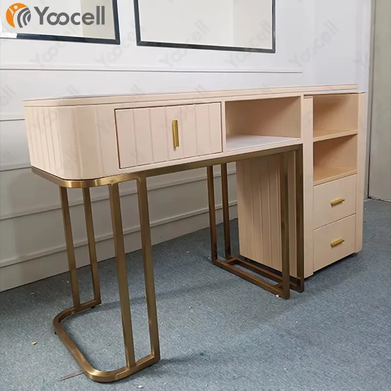 Modern Style Beauty Salon Furniture Cream Table Haute Manicure Pedicure Tables Wholesale Professional Salon
