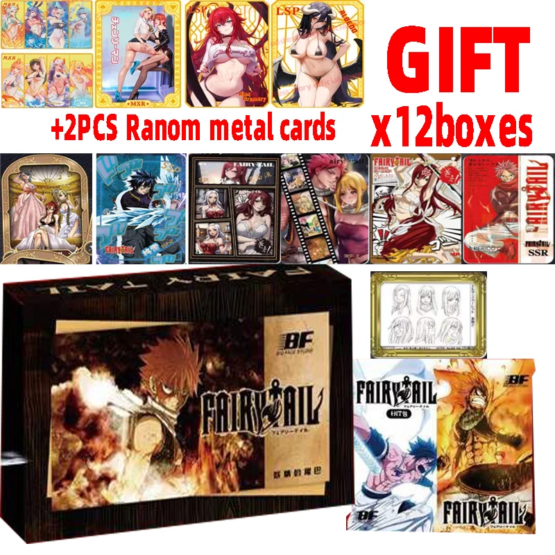 

Wholesale 12/24/36boxes Fairy Tail Collection Cards Tcg Anime Game Girl Party Swimsuit Bikini Feast Booster Box Toys