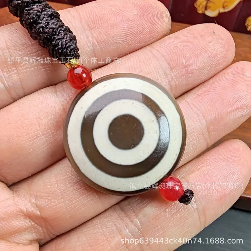 Antique Tibetan-Style Black White Sheep-Eye Dzi Beads With Patina And Weathered, Used As Pendants Or Accessories