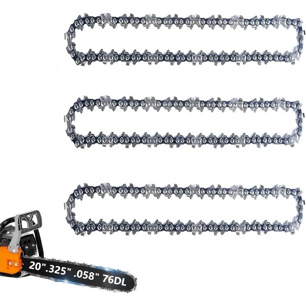 20 Inch Chainsaw Chain .325 Pitch .058 Gauge 76 Drive Links - Suitable for 62cc, 6220G, NCS6200, 21LPX076G