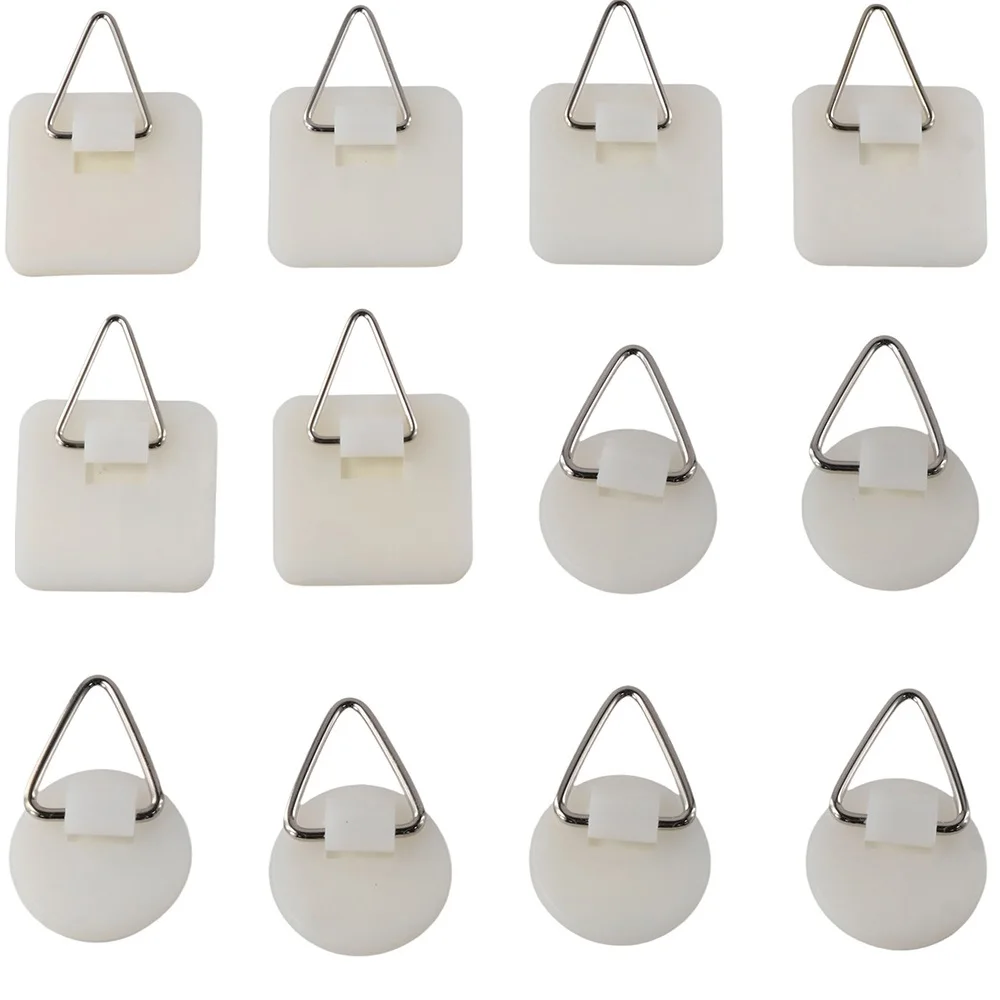 10 Pcs Without Nails Plastic Invisible Adhesive Picture Hangers Photo Frame Hangers Plate Hanger Plate Holders