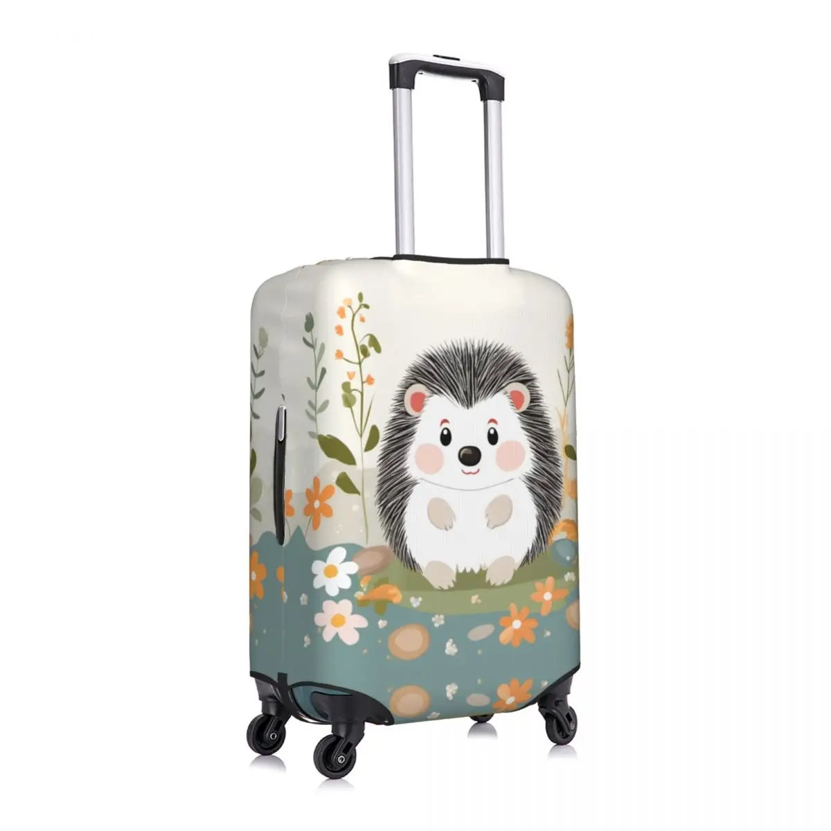 Kawaii Cartoon Pineapple Hedgehog Suitcase Cover Animals Cruise Trip Holiday Fun Luggage Accesories Protection