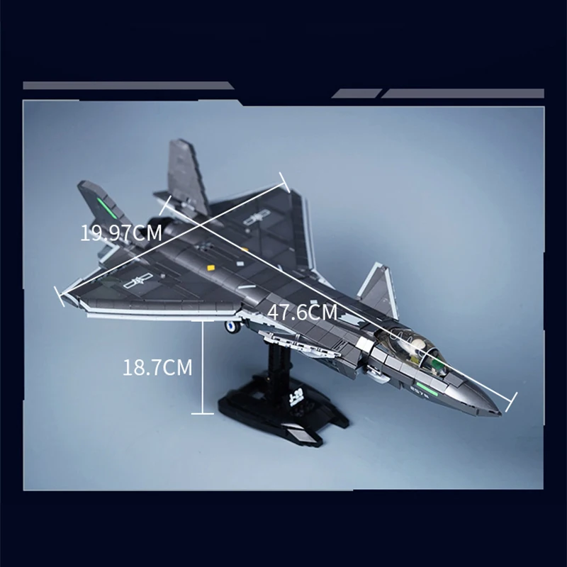 M38-B1187 J-20 Stealth Fighter Model Building Blocks/High-Tech Chinese Fighter Jets Blocks/Toys For Boys Boyfriend Adult Gifts