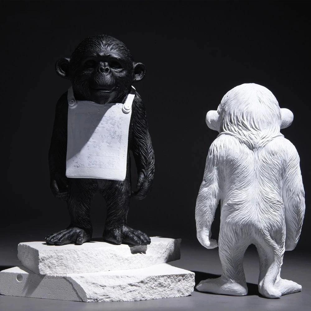 Banksy Monkey Gorilla Resin Statue Sculpture Street Art Craft Desk Figurines For Interior Home Decoration Accessories