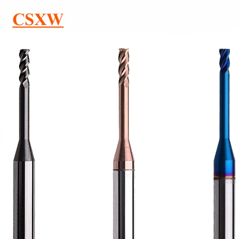 

1pc Hrc60 2/3/4 Flute Tungsten Carbide End Mill Milling Cutter Cnc Routerbits Long Flute Endmills 1mm 1.5mm 2mm 2.5mm 3.0mm