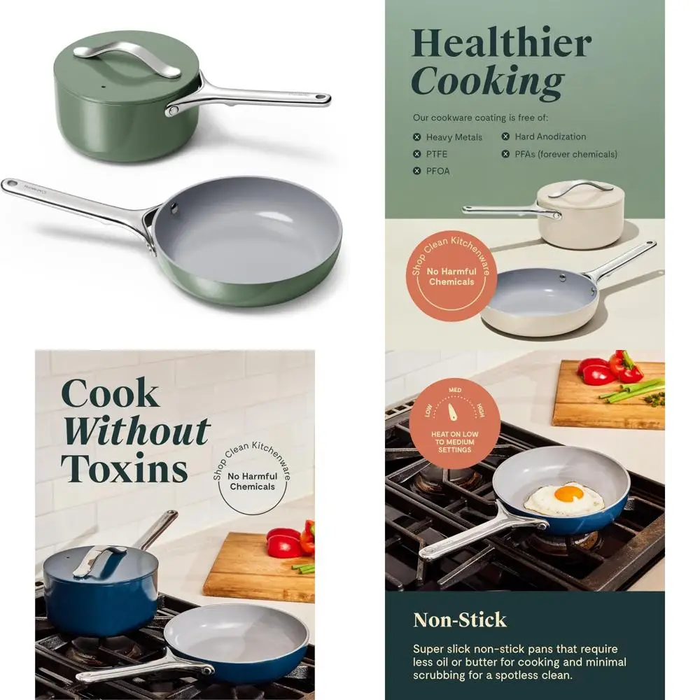 

10-Piece Gourmet Stainless Steel and Ceramic Non-Stick Cookware Set by Magma Products