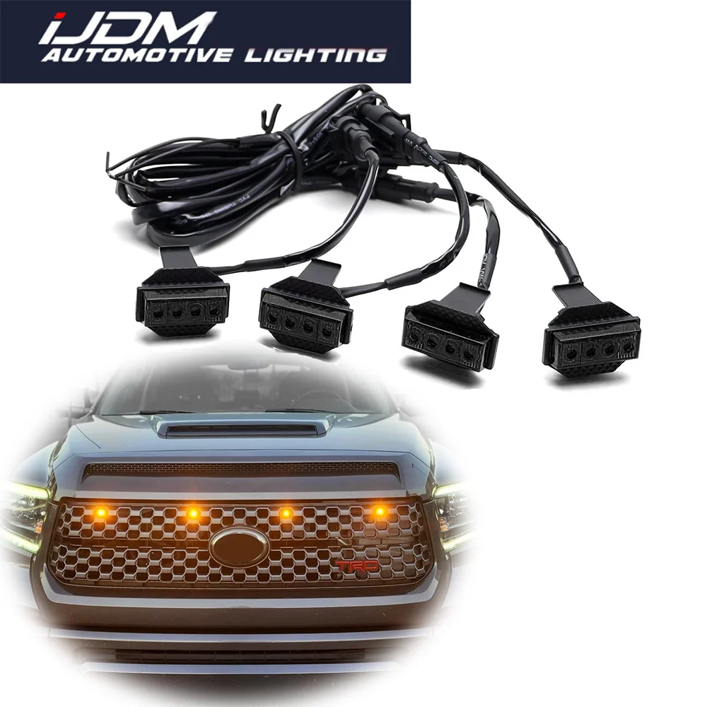 For Toyota Tundra 2018-2021 Non-TRD Car LED Front Grille Clearance Marker Light Assembly for DRL Parking/Driving/Position Light
