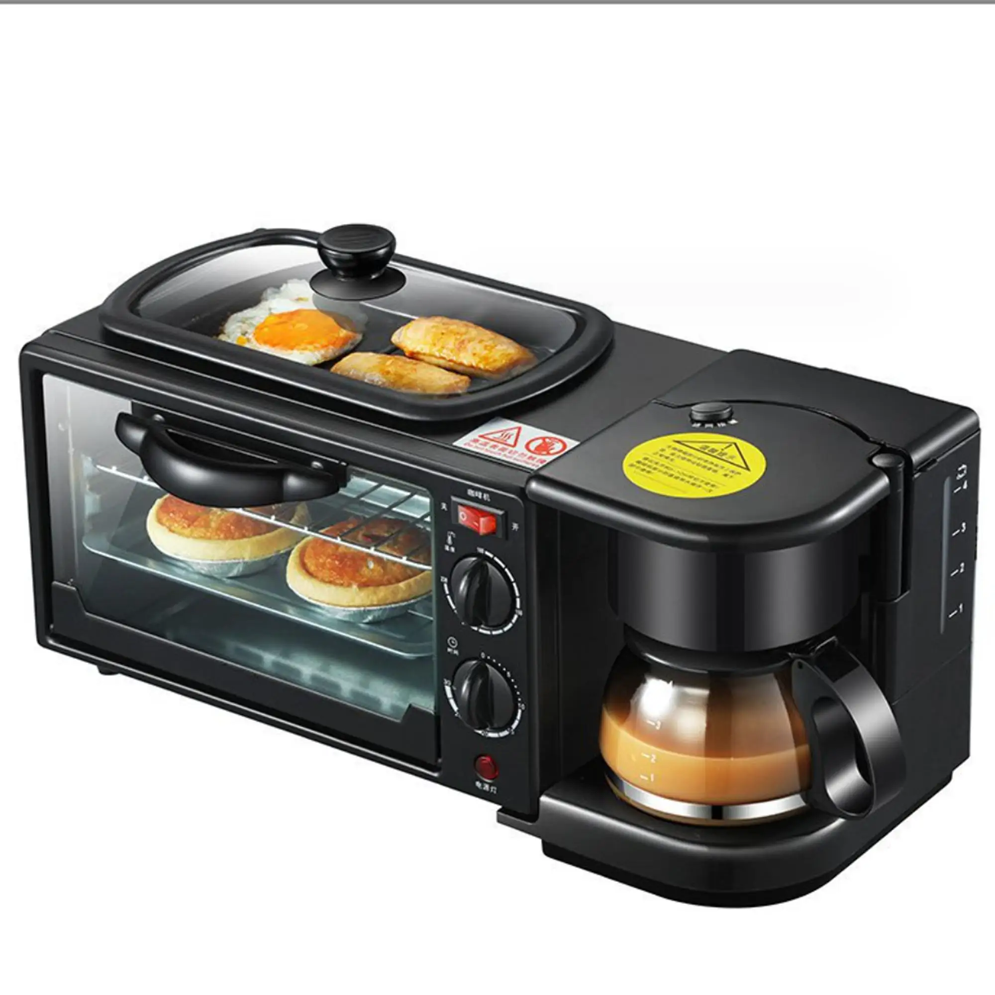 

In Stock Inventory 9L Large Capacity Electric Multifunctional 3 in 1 Breakfast Makers Coffee Machine Build in Covers Pizza Ovens