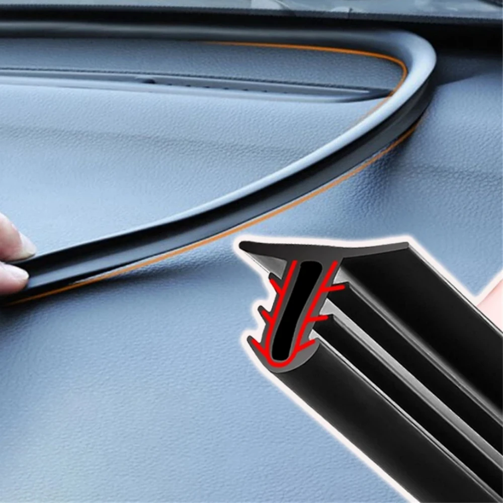 160cm Car Dashboard Sealing Strip Interior Auto Leakproof Strips Noise Sound Insulation Rubber Trim Weatherstrip Car Accessories