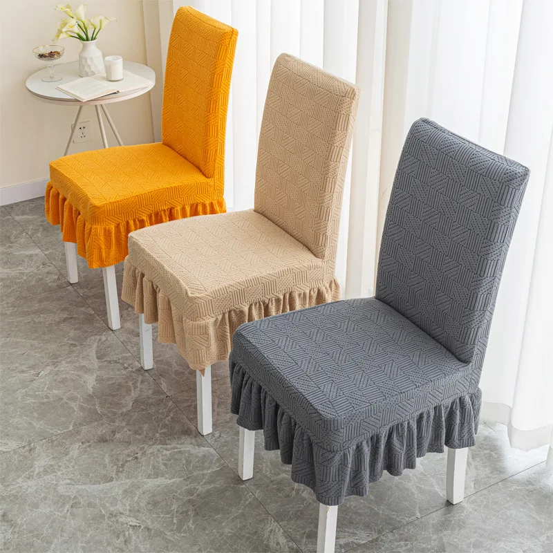 Funda elástica de sarga Jacquard para silla de comedor, cubierta lavable para taburete, Kit para habitación de mascotas, decoración del hogar