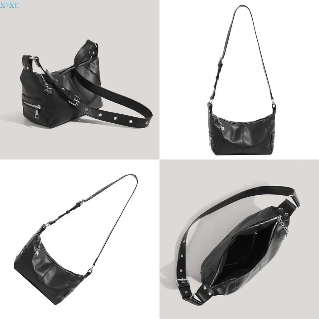 

X7XC Shoulder Bag for Women Pu Leather Slings Bag Handbag Retro Clutch Purse with Zipper Closure for Evening Party Daily