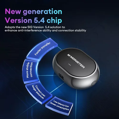 Imagen 2 del producto Monster AC600-auriculares Bluetooth con gancho para la oreja, cascos deportivos con reducción de ruido de alta calidad para llamadas HD, IP5X, resistentes al agua