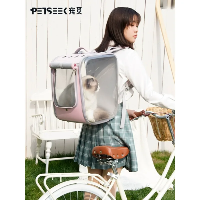 Pet Out Cat Bag Cat Portable Backpack Dog Large Capacity Space Capsule Portable Travel Dog Bag