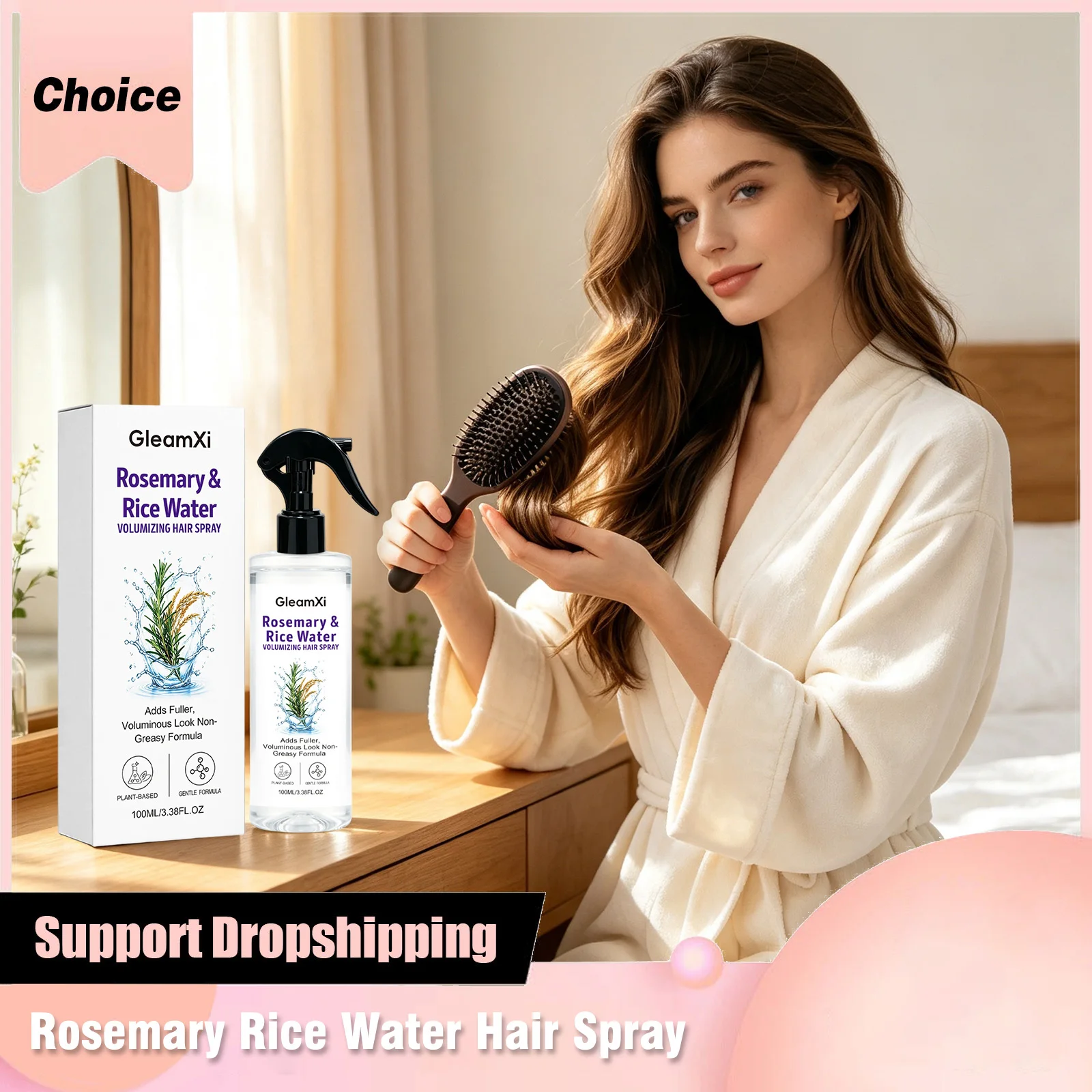 Hair Care With Rice Water - Rosemary Rice Water Hair Care Spray