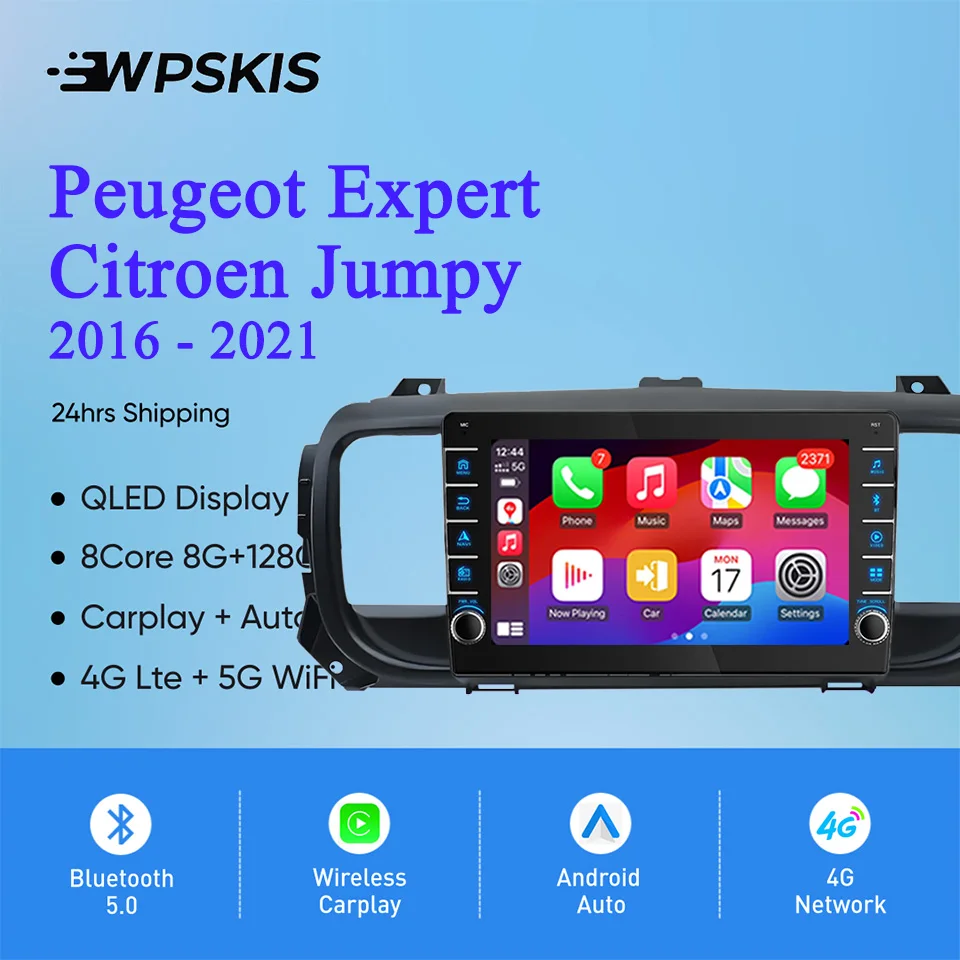 8G Ram 128GB Car Radio Video Audio A/V Music DVD Player GPS Navi For Peugeot Expert Citroen Jumpy 2016 - 2021 Carplay Auto RDS