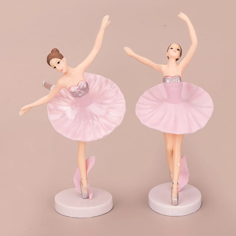 3 Pcs Ballet Figures Home Decor Girl Dolls PVC Plastic Toys for Girls Little Kid Room Dancer Ornaments Cupcake Toppers Bride