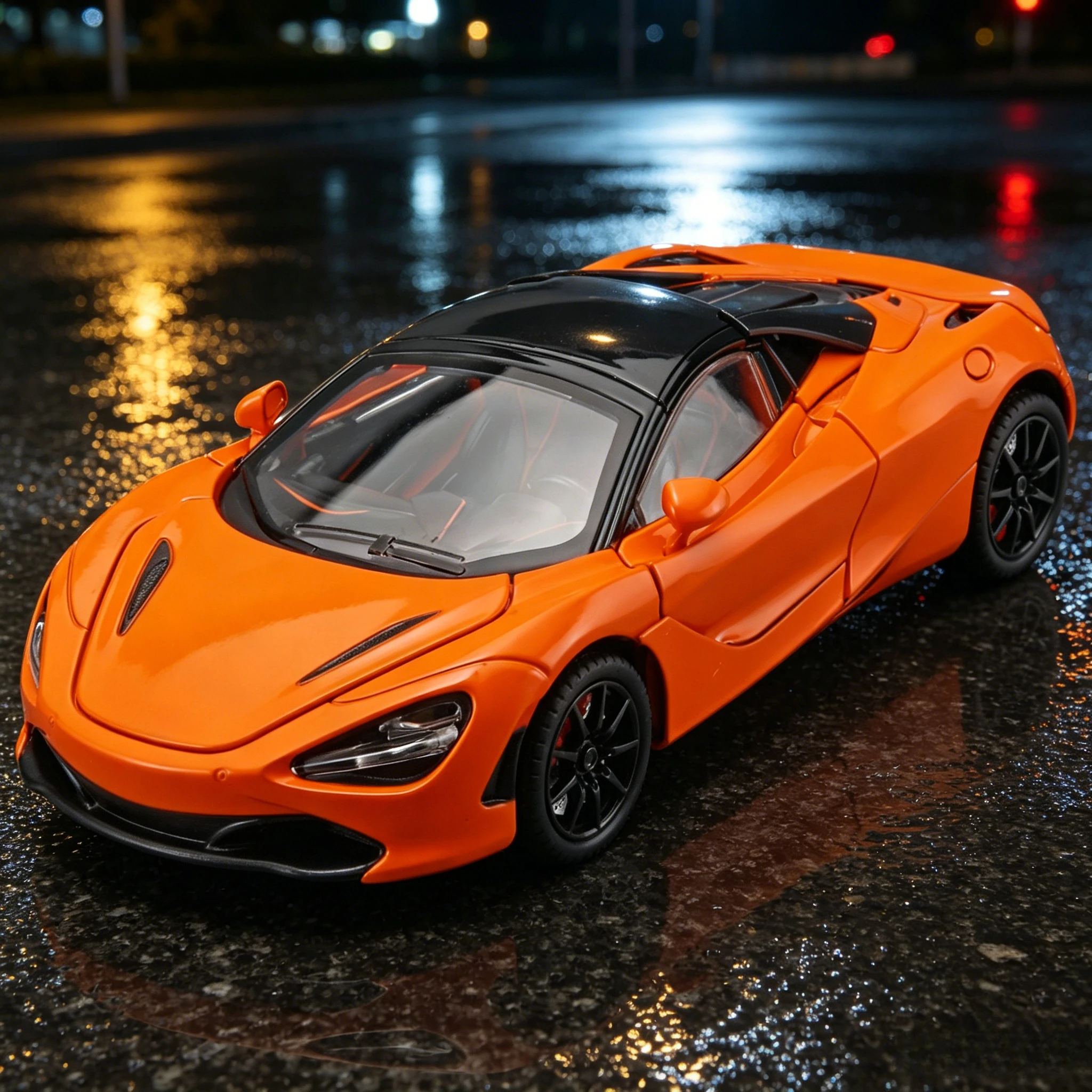 

1:24 720s Model Toy Sports Cars Alloy Diecast Sound Light Exquisite Interior Pull Back Supercar Models