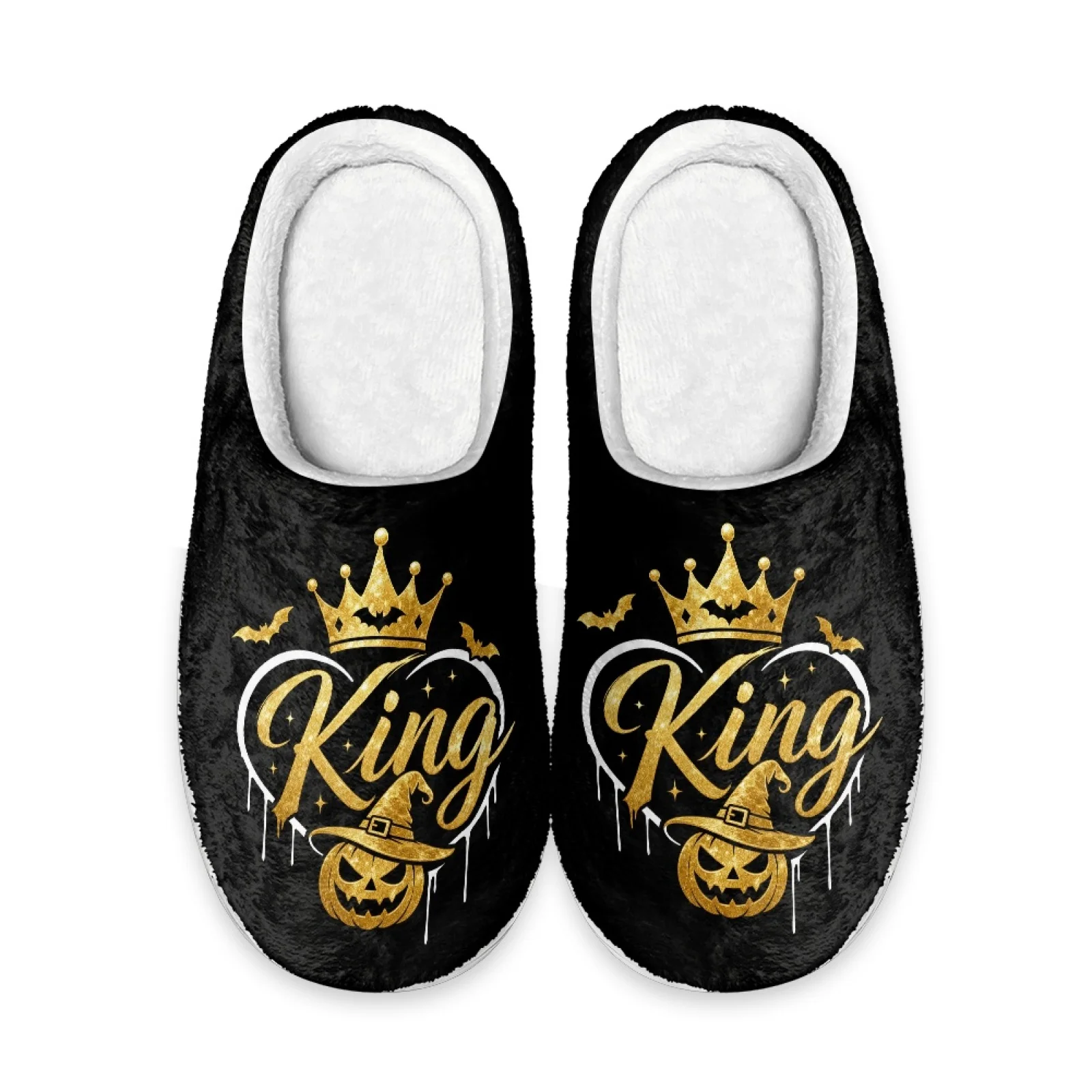 PENSTROLL Halloween King Pumpkin Wfh Cozy Essentials Slippers Nurses Day Gift Slippers Casual Slippers for Spa