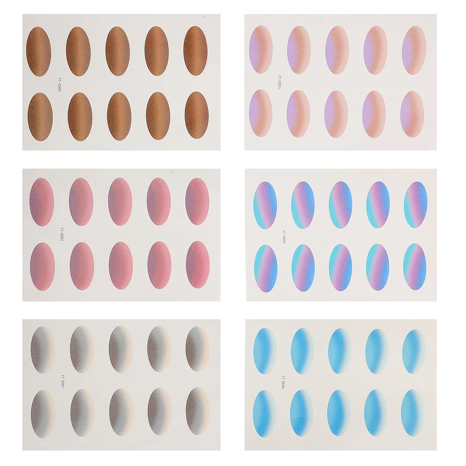 

6 Sheets Waterproof Eye Shadow Stickers Festival Makeup Accessories Eyeshadow for Cosplay Decorative