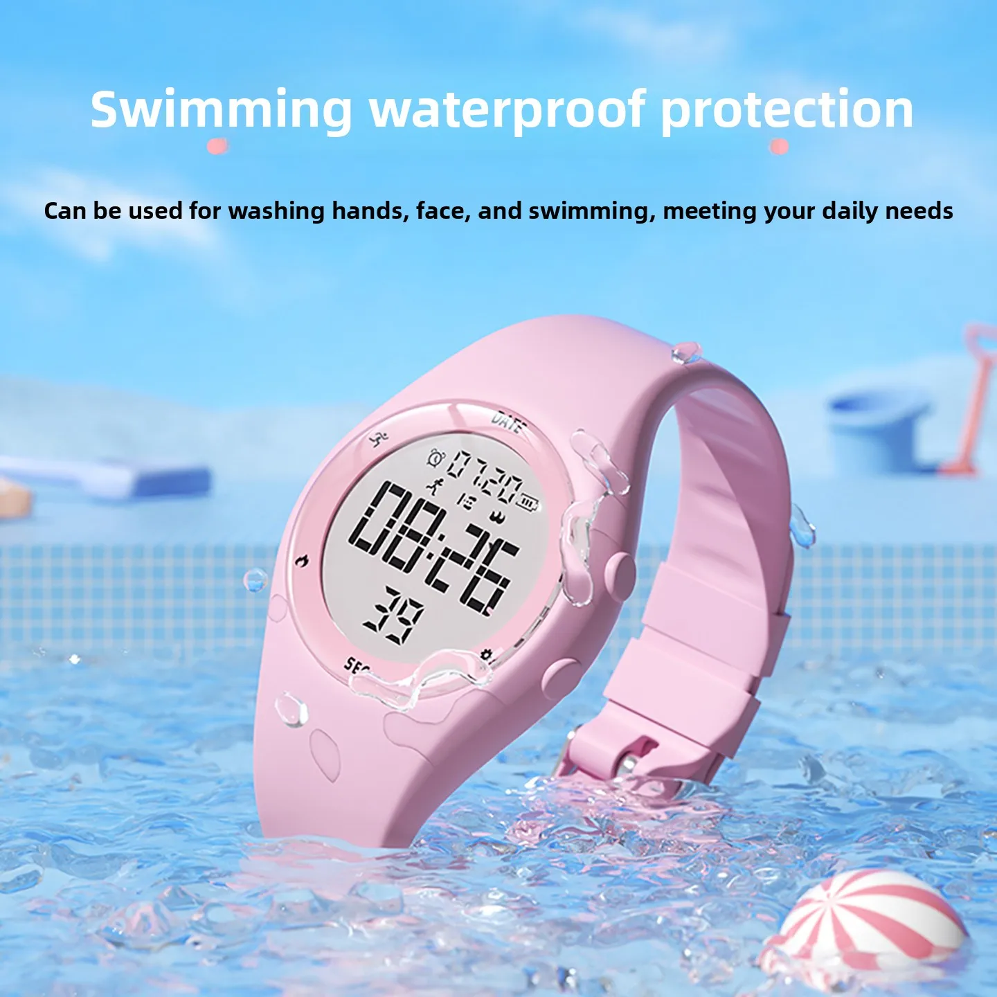 2026 New Women Waterproof Smart Fitness Tracker Watch No APP Swimming LED Alarm Step Counter Sport Wristband Korean Style