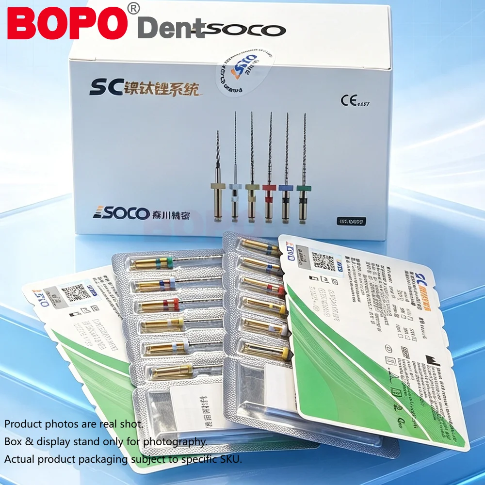 COXO SOCO SC Dental Root Canal File Heat-Activated Rotary Nitinol Tooth Pulp Files Thermally Activated Nickel-Titanium 6Pcs/Box