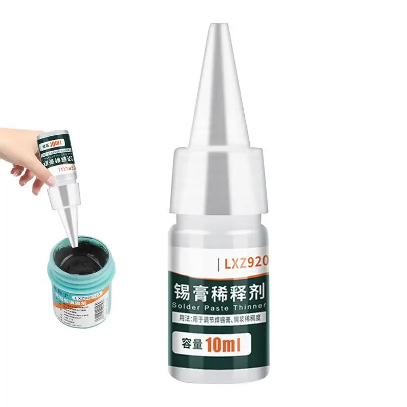 

Steel Flux Soldering Diluent 10ml Colorless Special Dilution For Solder Thinner Lead-free With Dropper Design Special Dilution