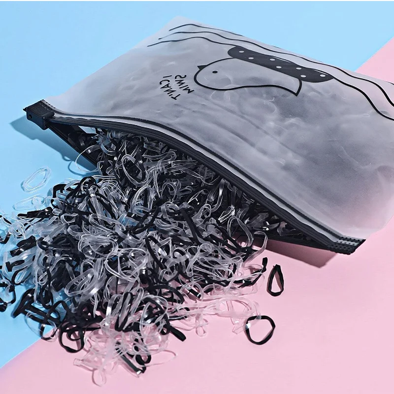1000/2000 Stück bunte kleine Einweg-Haarbänder Scrunchie Mädchen elastisches Gummiband Pferdeschwanzhalter Haarschmuck Haargummis – Detail 4