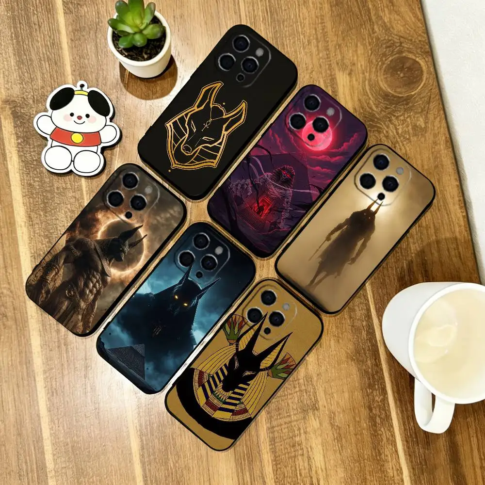 

Ancient Egyptian Anubis Phone Case Soft Silicone black For IPhone 17 16 15 14 13 12 11 X XR Plus Pro Max Plus