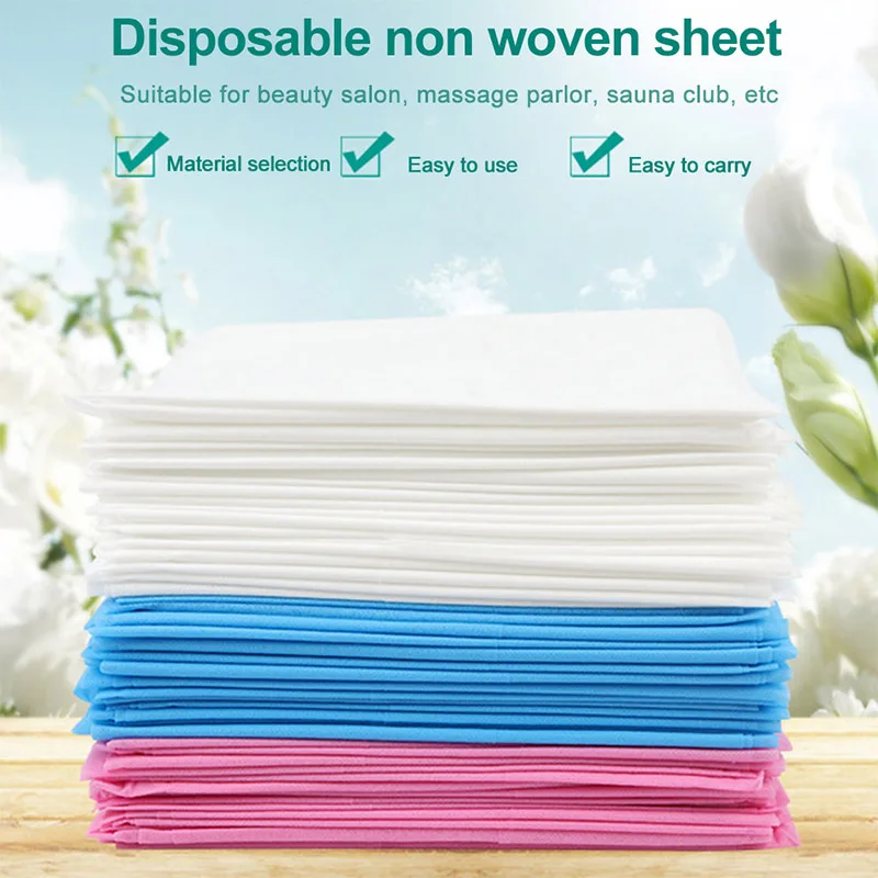 10pcs Disposable Bed Sheet Massage Sheet Beauty Salon Spa Travel Hotel Perforated Non-porous Non Woven Sheet 80x180cm