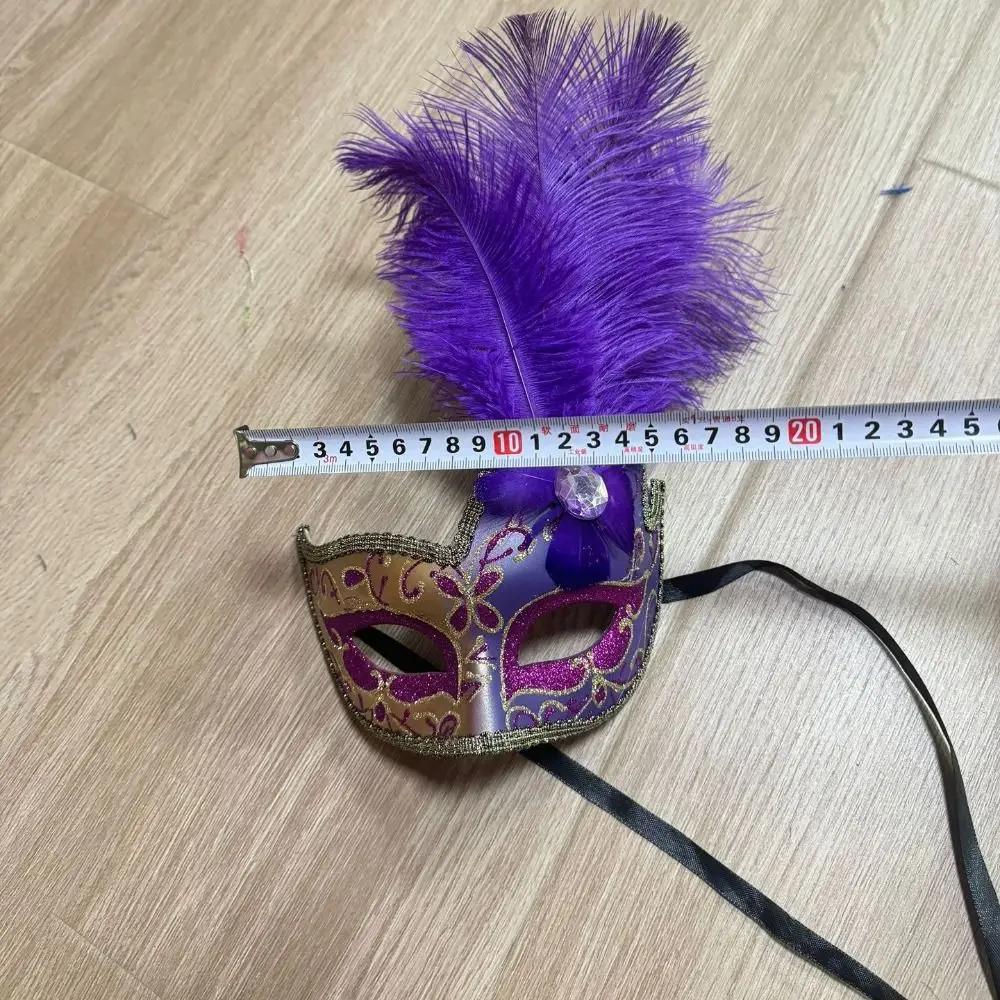 Rhinestone Half-Face Lace Mask Seductive Style Cosplay Masquerade Ball Mask Masquerade Multicolor Feather Mask Costume Party