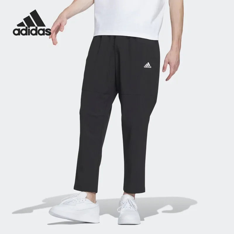 Adidas Thin Summer Fabric Elastic Waistband Wide Leg Snap Cargo Pockets Camping TrousersIT3981