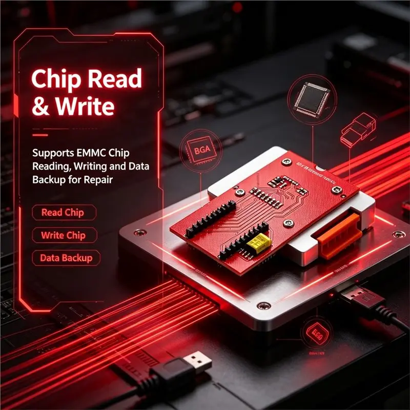 V2.51 For RT809H EMMC Read/Write Socket-Forced Aluminum Alloy Spring-Pin Programming Design, BGA153& BGA169 Adapter