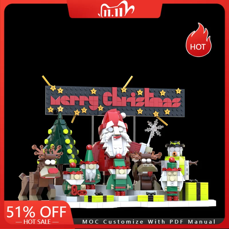 

1157 Parts Christmas Decoration Model MOC Building Blocks Bricks Set DIY Creative Assembly Display Toys Children Birthday Gifts