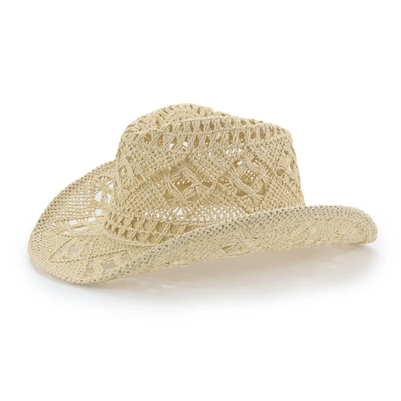 Hats for Women Summer Hollow Straw Hats Solid Bowknot Outdoor Beach Casual Elegant Sun Protective Men Sun Hat Sombreros De Mujer