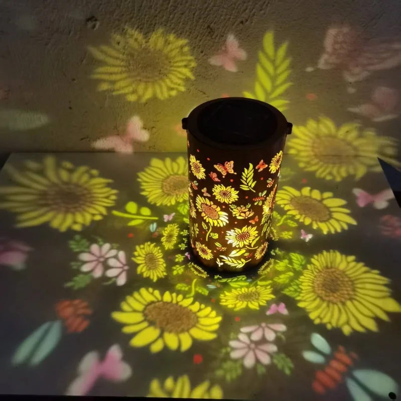 

1pc New Solar Sunflower Iron Carving Light Ancient Copper Courtyard Garden Courtyards Decoration Outdoor Waterproof Light