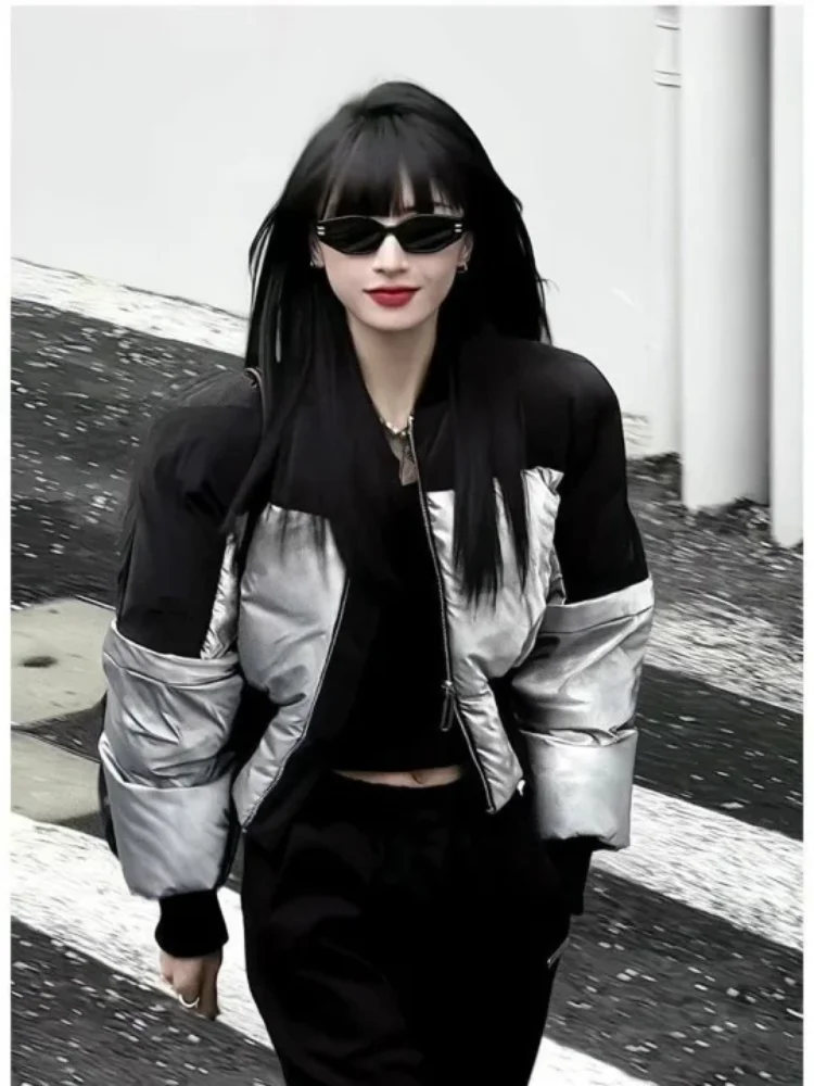 

American spicy girl commuting trend down cotton jacket winter Y2K new loose and thick warm trend women's top