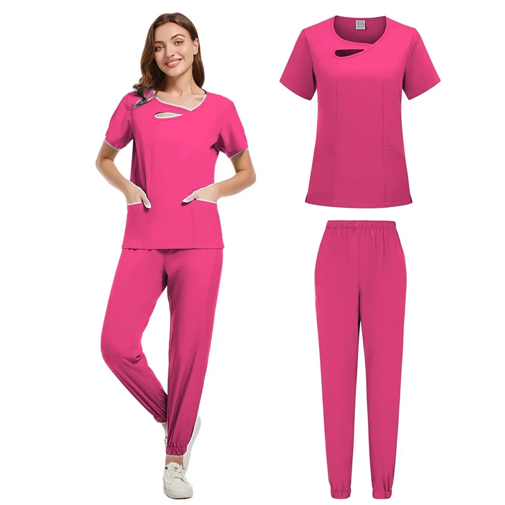 Uniformes cirúrgicos mulher enfermagem enfermeria define calças superiores artigos uniforme médico esfrega salão de beleza clínico ternos hospitalar