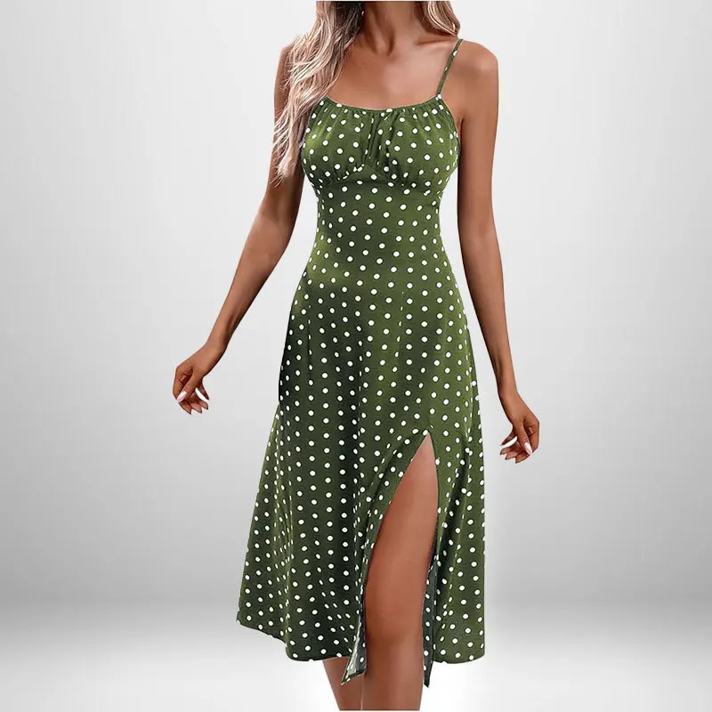 Mandylandy 2025 Abito da donna primaverile Moda sexy stampato Abito con bretelle divise con lacci Abito lungo estivo con camicette senza maniche