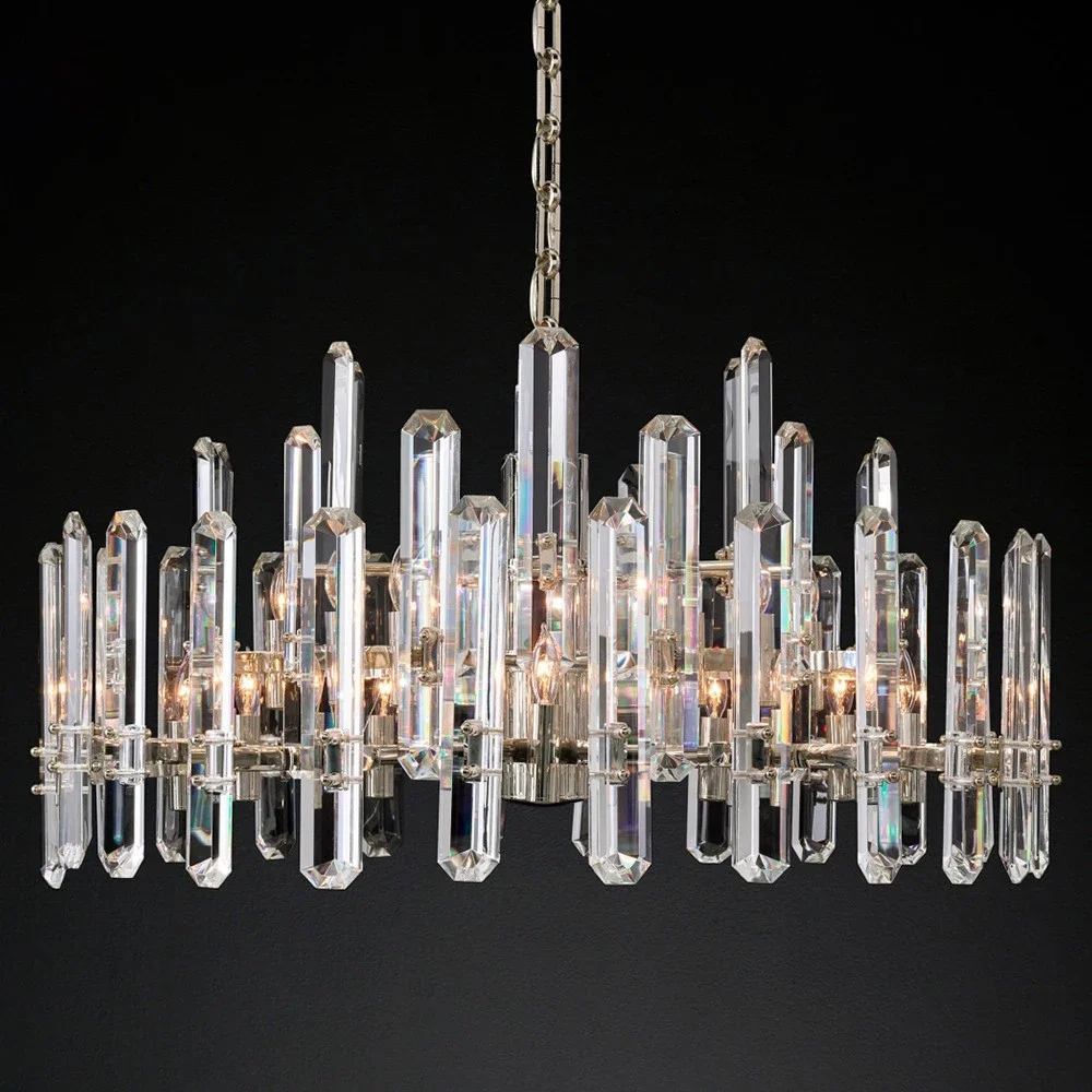 Imagem -02 - Crystal Round Chandelier para Prisma Moderno Led Corte Transparente Luxo Moderno Teto