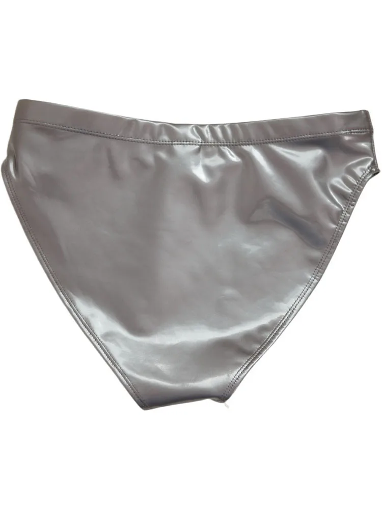 Plus Size Wetlook Shiny PVC Ladies Panties Sexy High Waist Underwear Women Calcinha Bragas Briefs Lingerie Shorts Calzon Mujer