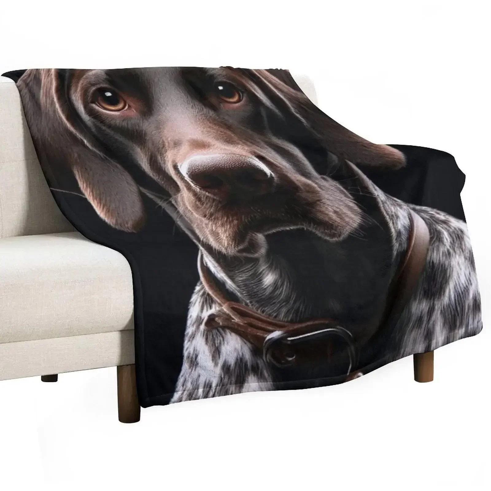 Realistic German Shorthaired Pointer Pawtrait Throw Blanket Winter beds Decorative Throw Hairys Picnic Blankets