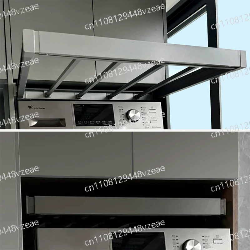 Hidden Invisible Clothing Drying Rack, Washing Machine Pull-out Hanger, Bounce-back Telescopic Slide