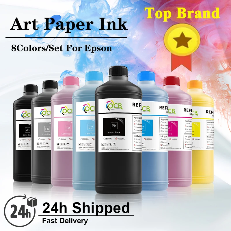 8Colors/Set Art Paper Pigment Ink For Epson Stylus Pro 4000 7600 9600 4800 4880 7800 9800 7880 9880 7890 9890 P6000 P6080 DX7